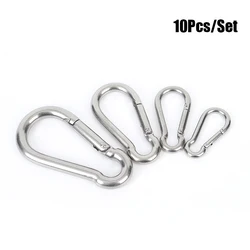 10Pcs 304 Stainless Steel M4 M5 M6 M7 M8 Multifunctional Spring Snap Carabiner Quick Link Lock Ring Hook