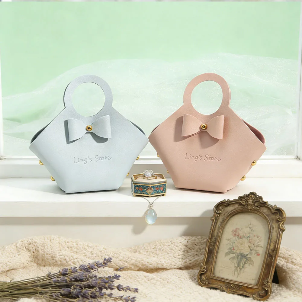 

20/50/100pcs Custom Logo Leather Jewelry Bag for Rings Earring Bracelet Velvet Flannel Cotton Bags Wedding Candy Storage Box