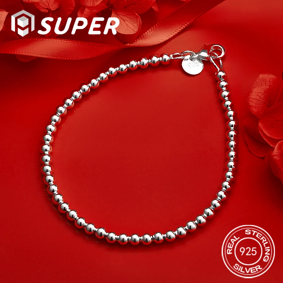 

ALISuper 925 Sterling Silver 8-inch Delicate Bead Bracelet for Women - Fashion Accessories & Engagement Jewelry