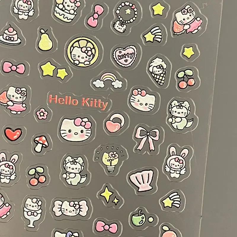 Autocollants de dessin animé Sanurgente Hello Kitty, autocollants décoratifs Kawaii, tasse à eau, ordinateur portable, téléphone, cadeaux d'anniversaire pour enfants, organisateur de périphériques