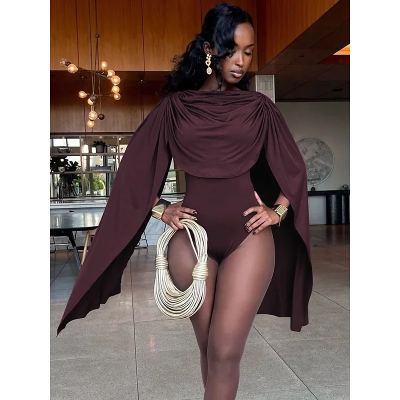 

Женский весенний 2024, новый однотонный комбинезон с воротником и симметричной лентой, узкий комбинезон с высокой талией