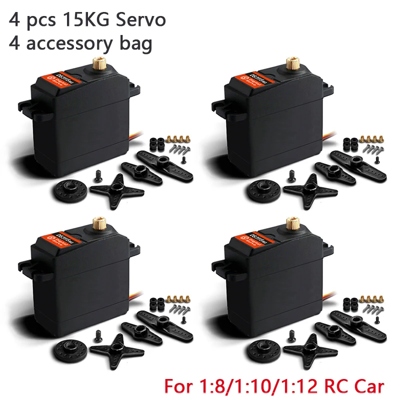 4Pcs DS3115 15Kg High Speed Servo Metal Gear Digital Servo RC Baja Servo For 1/8 1/10 RC Cars,Model Aircraft