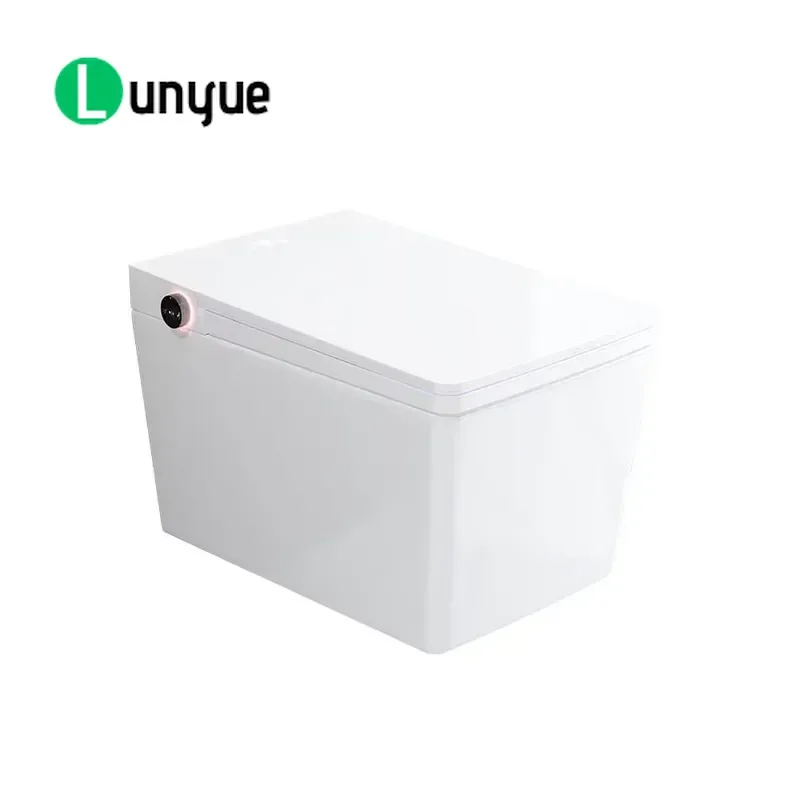 Smart Wall Mounted Heated Toilet Extended Rectangular Design Modern Bathroom Fixture Space Saving Hygienic Easy Clean