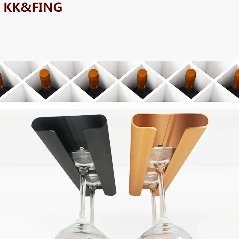 KK&FING Wine Cup Holder Hanging Wine Cabinet Red Wine Glass Shelf Home Creative Goblets Hanging Upside Down Wine Glass Holder