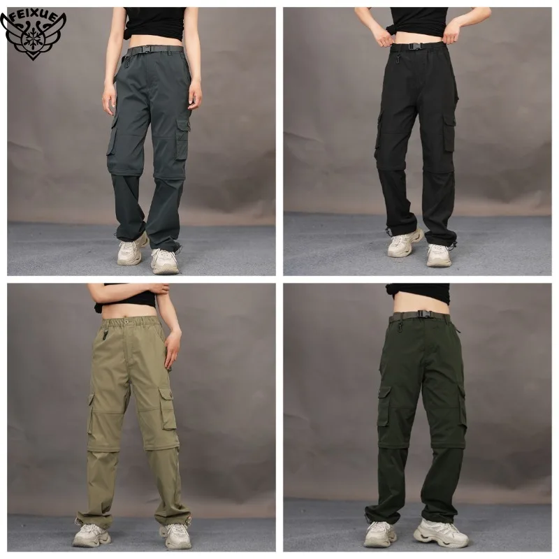 

Men and Women-Removable Convertible-Hiking-Pants Quick Dry Zip Off Breathable Cargo Pants for Outdoor Fishing Safari Camping