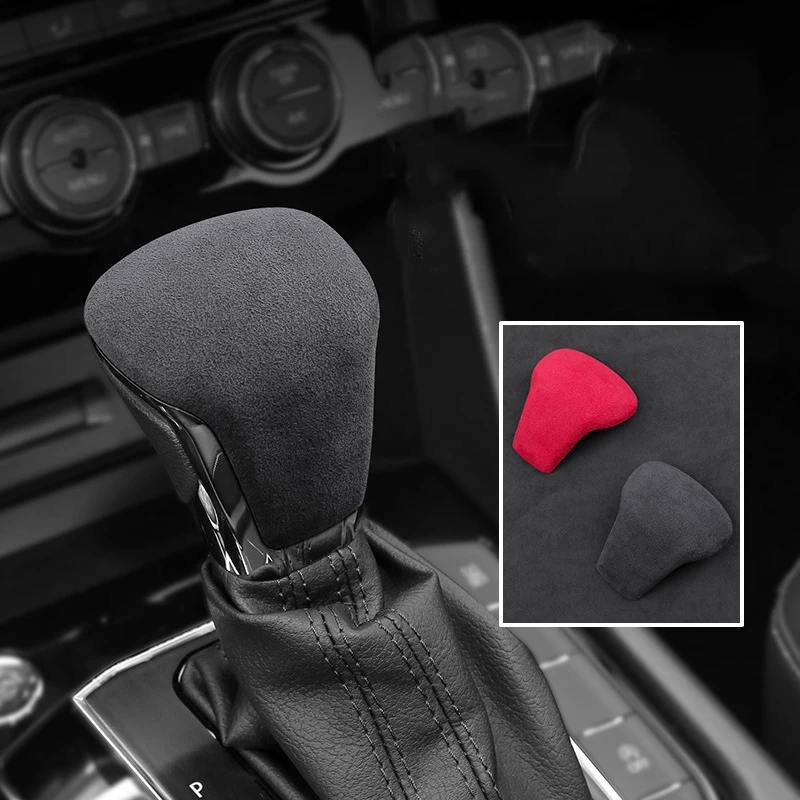 

Suede Overlays Car Accessories Auto Gear Shift Knob Cover Trim For Volkswagen Teramont Phideon Viloran Tiguan Tiguan L Tiguan X