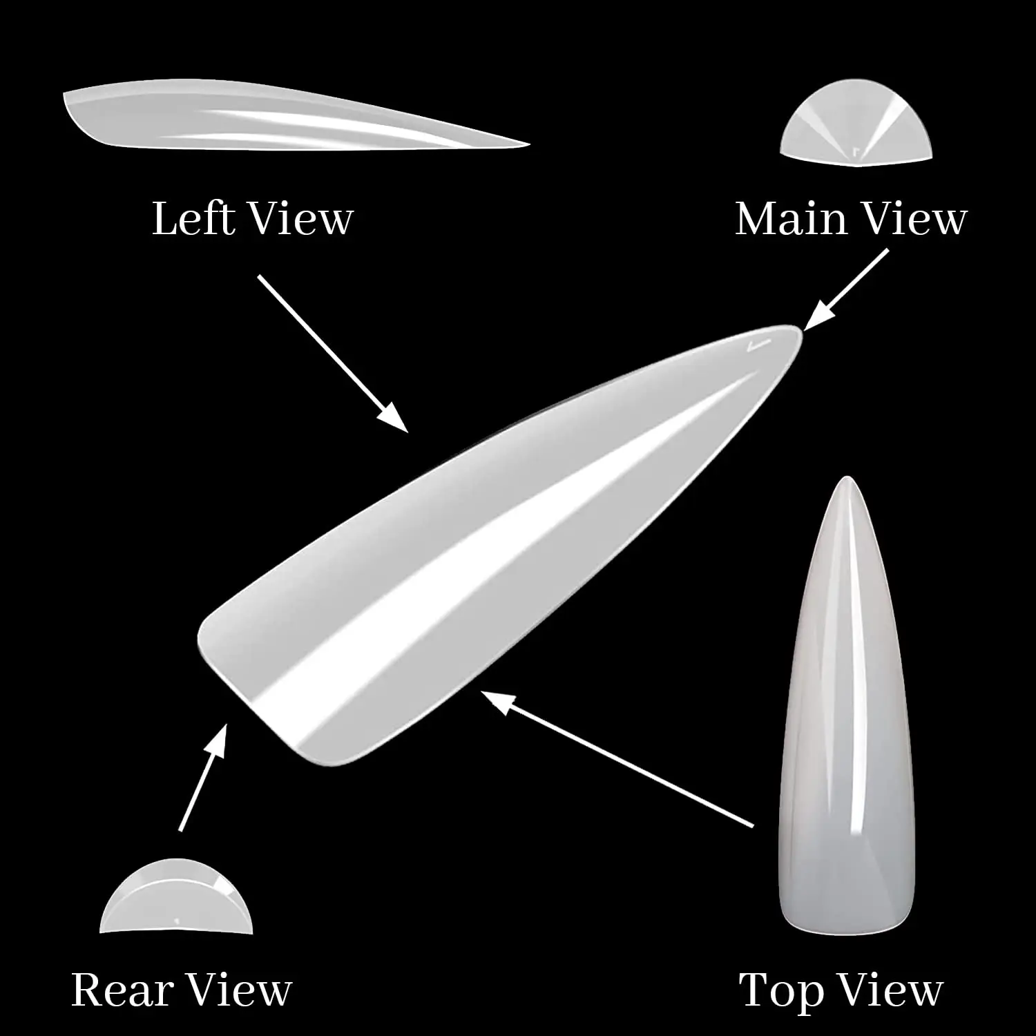 XXL Stiletto เคล็ดลับเล็บ 500 ชิ้น-ยาวพิเศษกดบนเล็บปลอม-Glossy Matte เล็บอะคริลิคสําหรับผู้หญิง-Salon DIY ฮาโลวีนคริสต์มาส