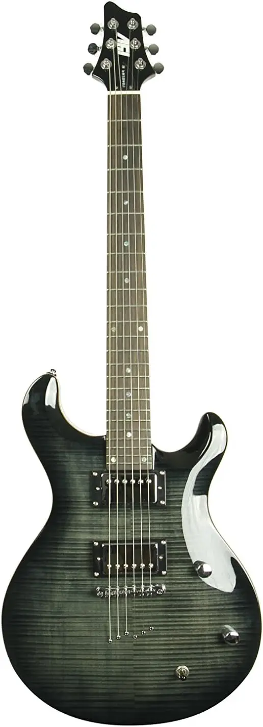 6 String IP-350 PRS Solid-Body Electric Guitar, Trans Black