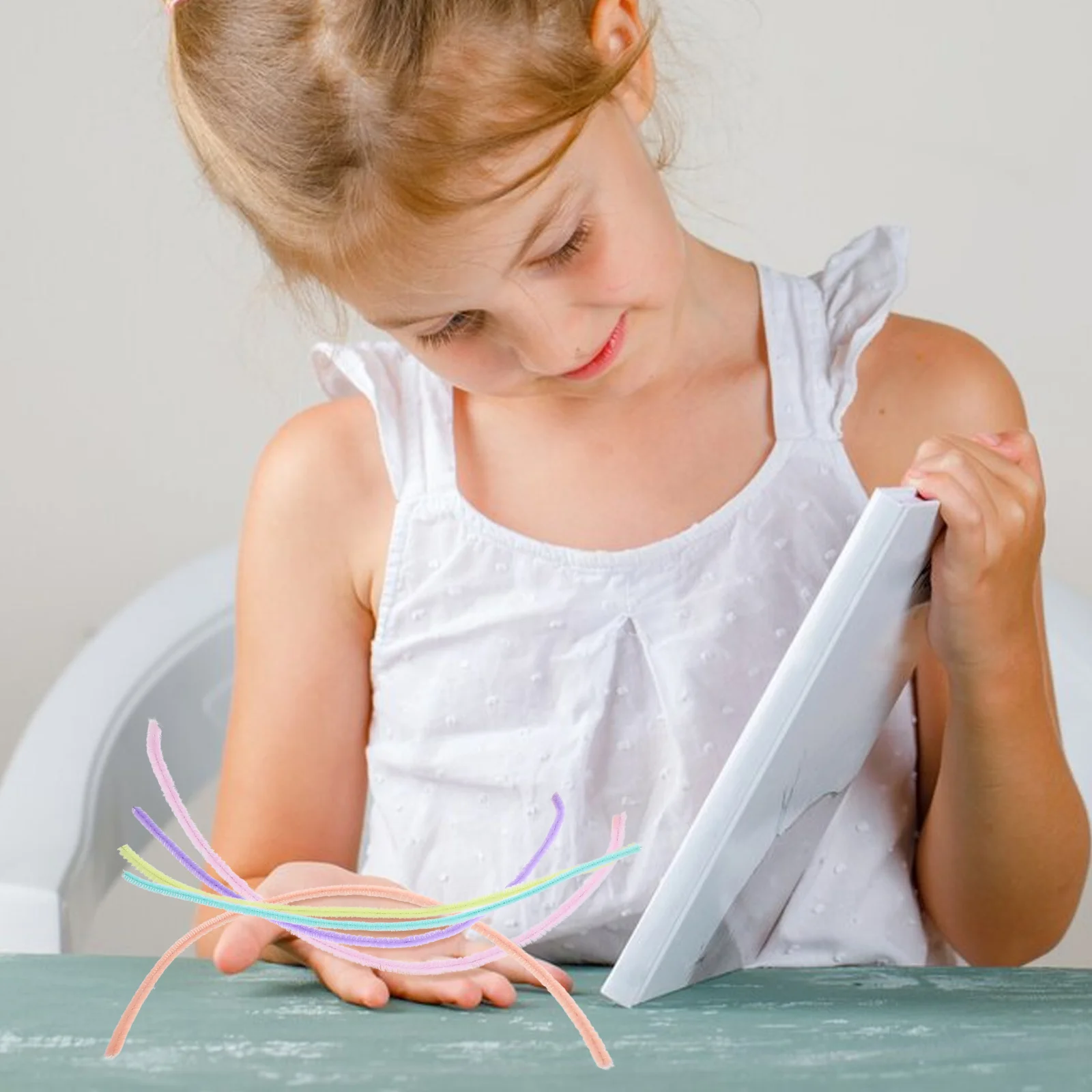 100 szt. Kolorowe druciki chenille - Druciki do rękodzieła DIY - Elastyczne druciki do czyszczenia rur do ręcznie robionych kwiatów i zwierząt - Hurtowe materiały plastyczne