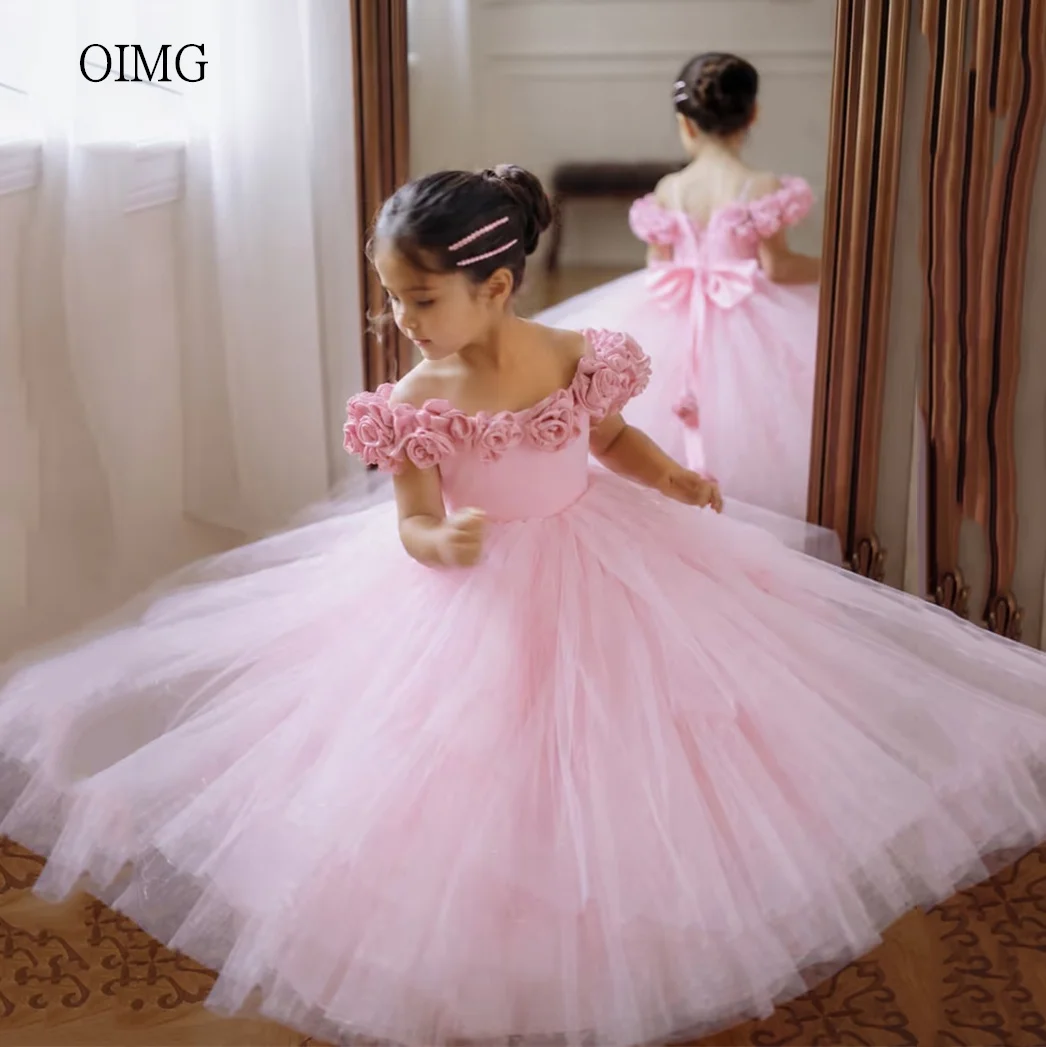 oimg-robe-de-demoiselle-d'honneur-rose-a-epaules-denudees-avec-fleurs-3d-dos-a-nœud-multi-couches-robe-de-soiree-anniversaire-mariage-longue-jusqu'au-sol-personnalisable