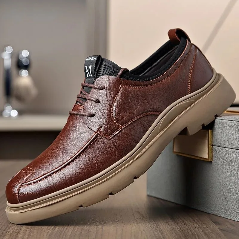 

Autumn Men's Shoes Fashion Brogue Casual Shoes Genuine Leather Shoes for Men Business Work Boots Casual Warm Comfortable Loafers