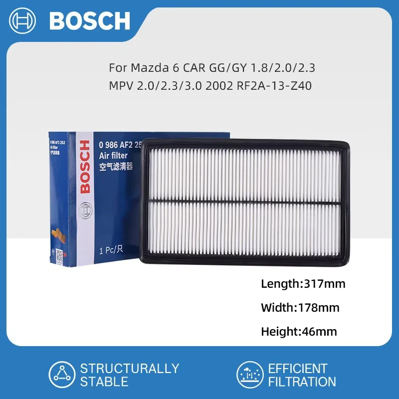 BOSCH Air Filter For Mazda 6 CAR GG/GY 1.8/2.0/2.3 MPV 2.0/2.3/3.0 2002 RF2A-13-Z40