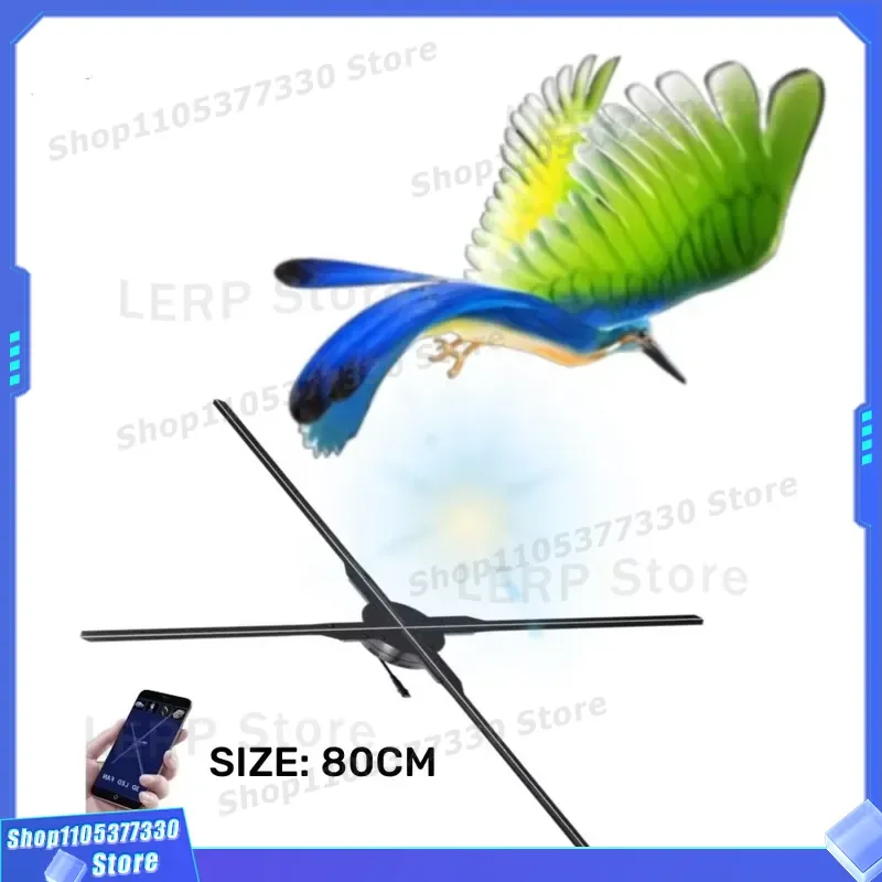80cm 3D Holographic Fan LED Display Advertising Projector High Resolution Wifi Light Emitting Diode Hologram Machine for Shop