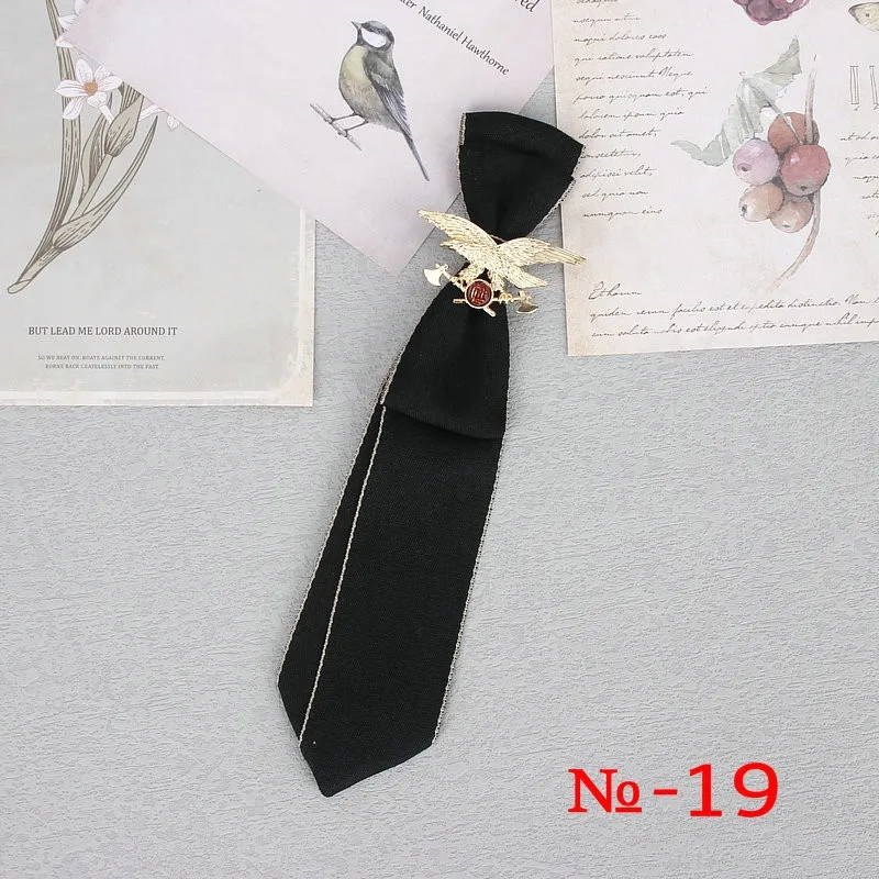 Handgemachte schwarze Band Krawatte Kristall Strass Schmuck Männer Shirts heiße neue Mädchen Jungen Kragen Krawatten Schuluniform Frauen Krawatte – Detail 20
