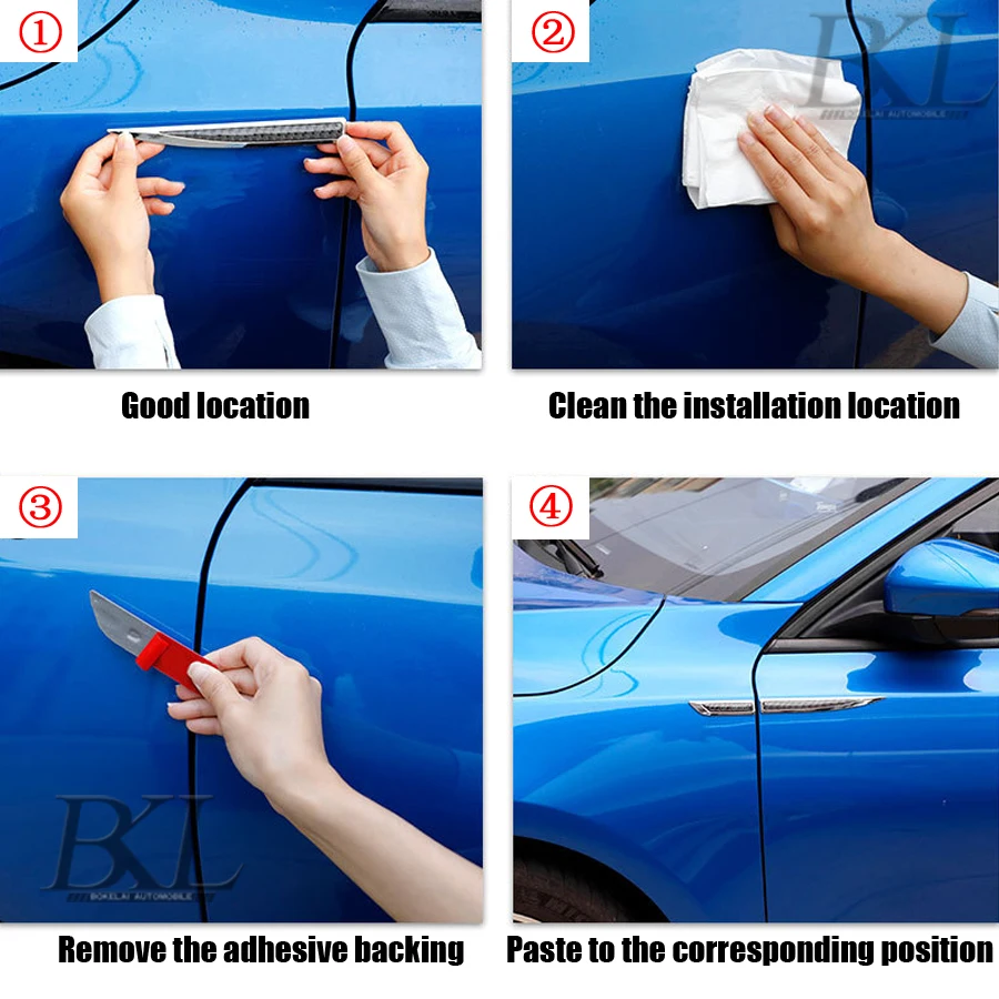 ملصق جانبي لجسم السيارة من ألياف الكربون مناسب لسيارات BMW/مرسيدس بنز/أودي ملصق جانبي معدني ملصق جانبي للجسم