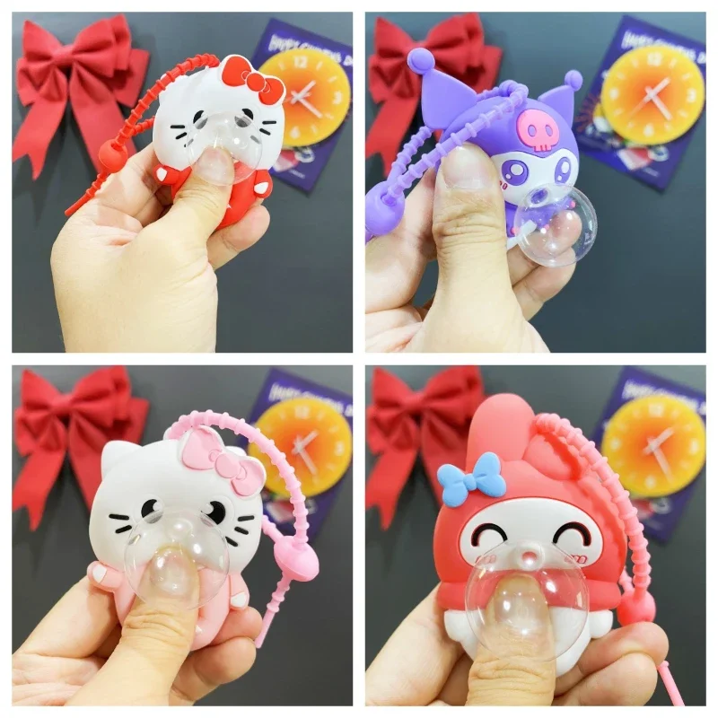 Sanrio Hello Kitty Keychain Cute Cartoon Anime Kuromi My Melody Kawaii Key Ring Children Stress Relieving Toys Holiday Gifts