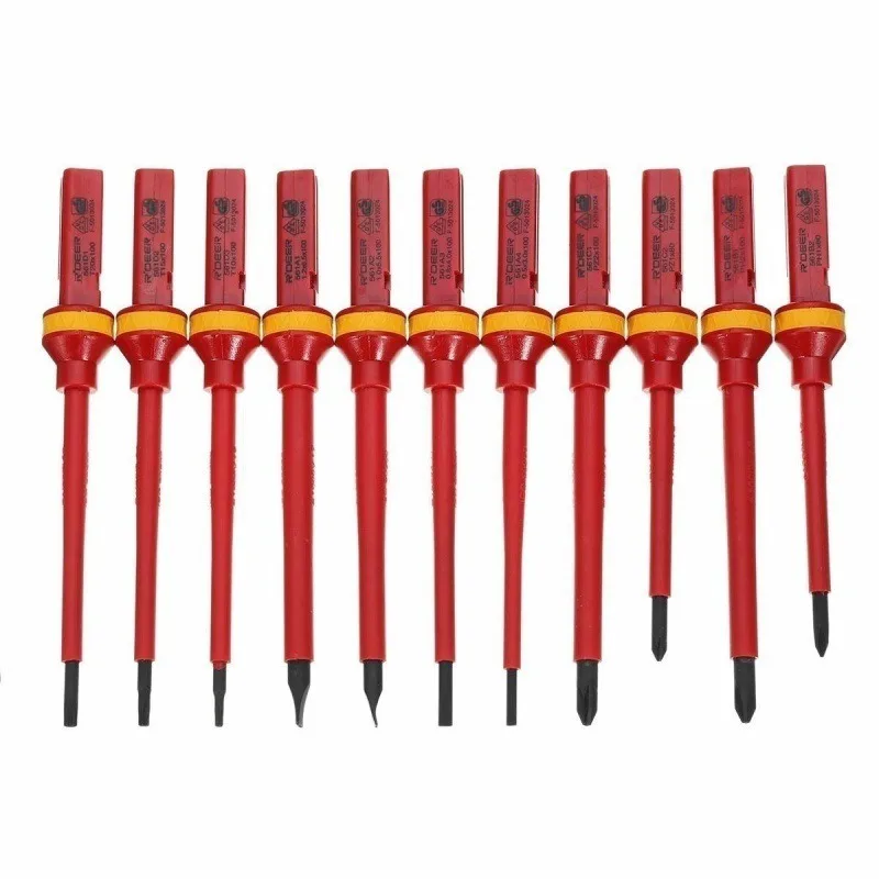 

13-Piece VDE Insulated Screwdriver Set, High Voltage Resistant Electrician Screwdrivers, Phillips & Slotted Screwdrivers
