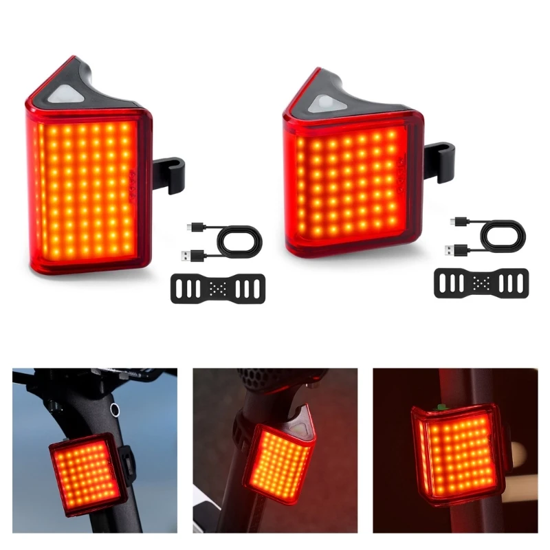 

Vibration Activated Bikes Tail Light with Automatic Brake Bicycles Safe Light 24BD