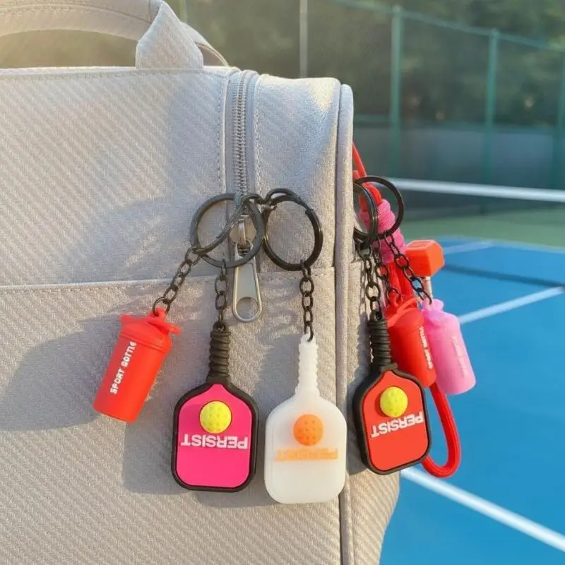 1 PCS PVC Pickleball Bag Tag Keyring Lightweight Portable Pendant For Car Key Sports Bag Decoration Pickleball Lovers Gift Suppl