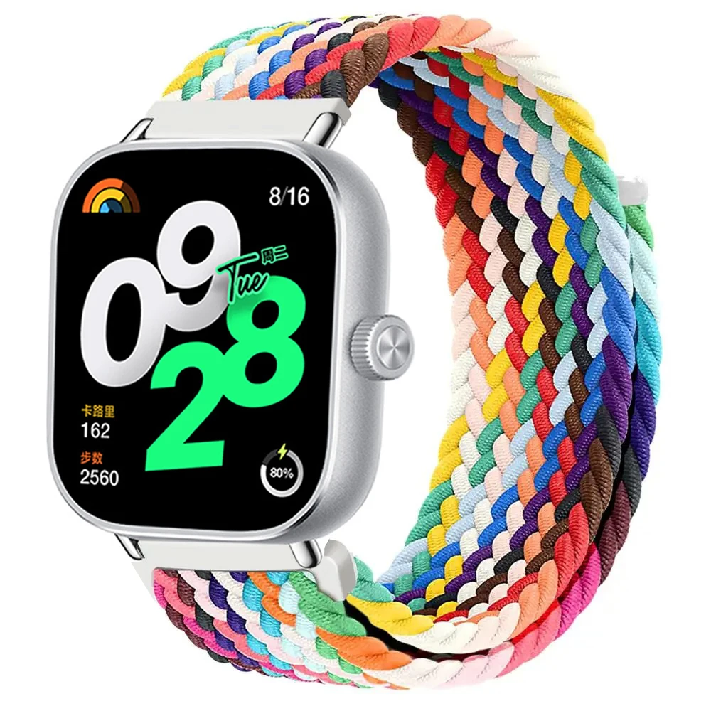 Braided solo Loop Band for Xiaomi Redmi Watch 4 Strap Adjustable Sportband Nylon Replacement correa bracelet Miband 8 pro band image 4