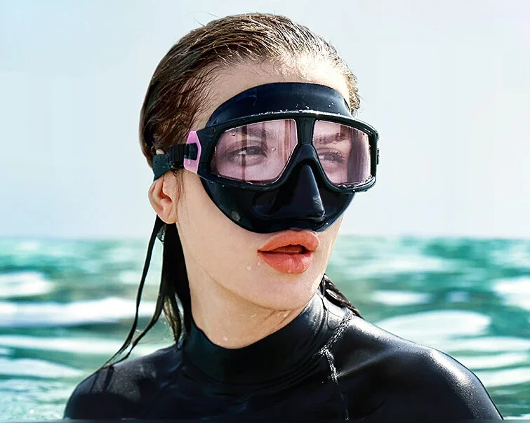 Eye protection diving goggles adult nose protection frog mirror anti-choking swimming snorkeling mask free diving mirror