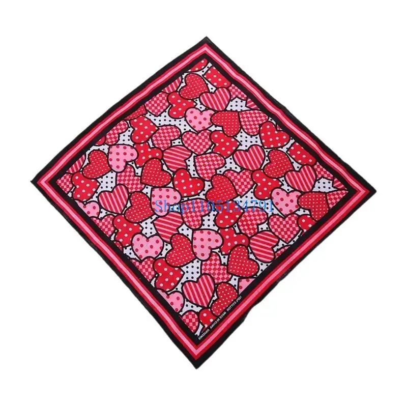 

98km Multi-Purpose Outdoor Heart Print Kerchief Hot Girls Bandana Sunproof Headscarf