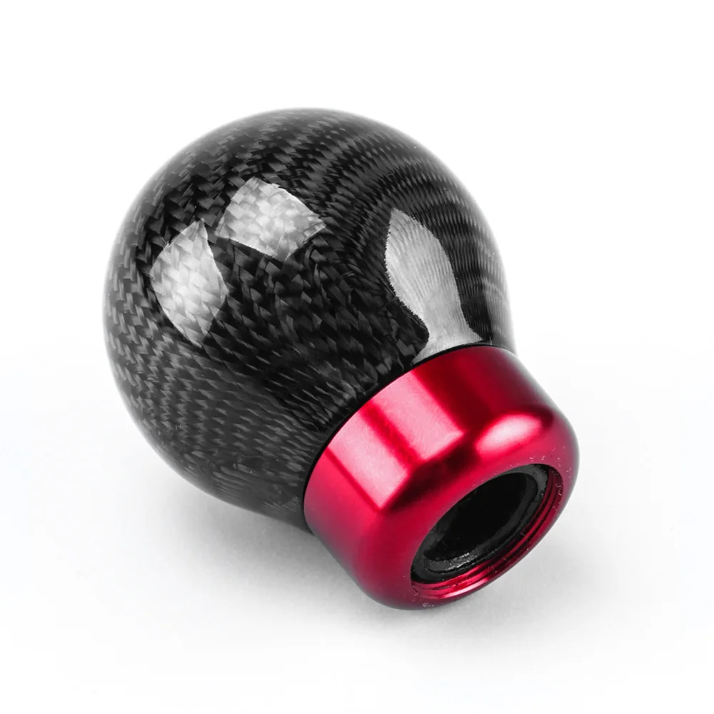 

Car Real Carbon Fiber Gear Shift knob Manual Transmission Shifter Lever Round Ball Shape Handle AT MT