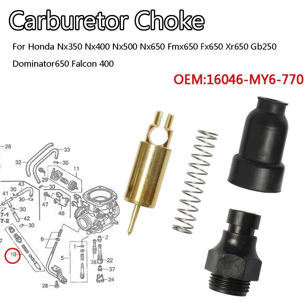 Image of Vergaser-Choke-Reparatursatz für Nx350 Nx400 Nx500 Nx650 Fmx650 Fx650 Xr650 Gb250 Dominator650 Falcon 400
