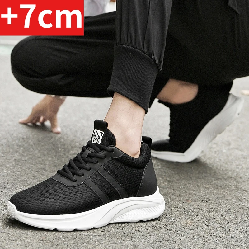 

2026 Increased Men Sneakers Elevator Shoes Breathable Sports Hidden 7cm Height Increasing Shoes Male Taller Casual Shoes