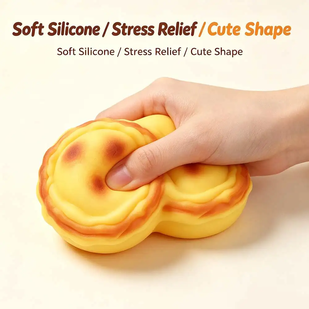 Birthday Gift Slow Rising Egg Tart Squishy Bouncing Hand Relax Fluid Simulation Sticky Pinch Egg Tart Rebound Office Workers