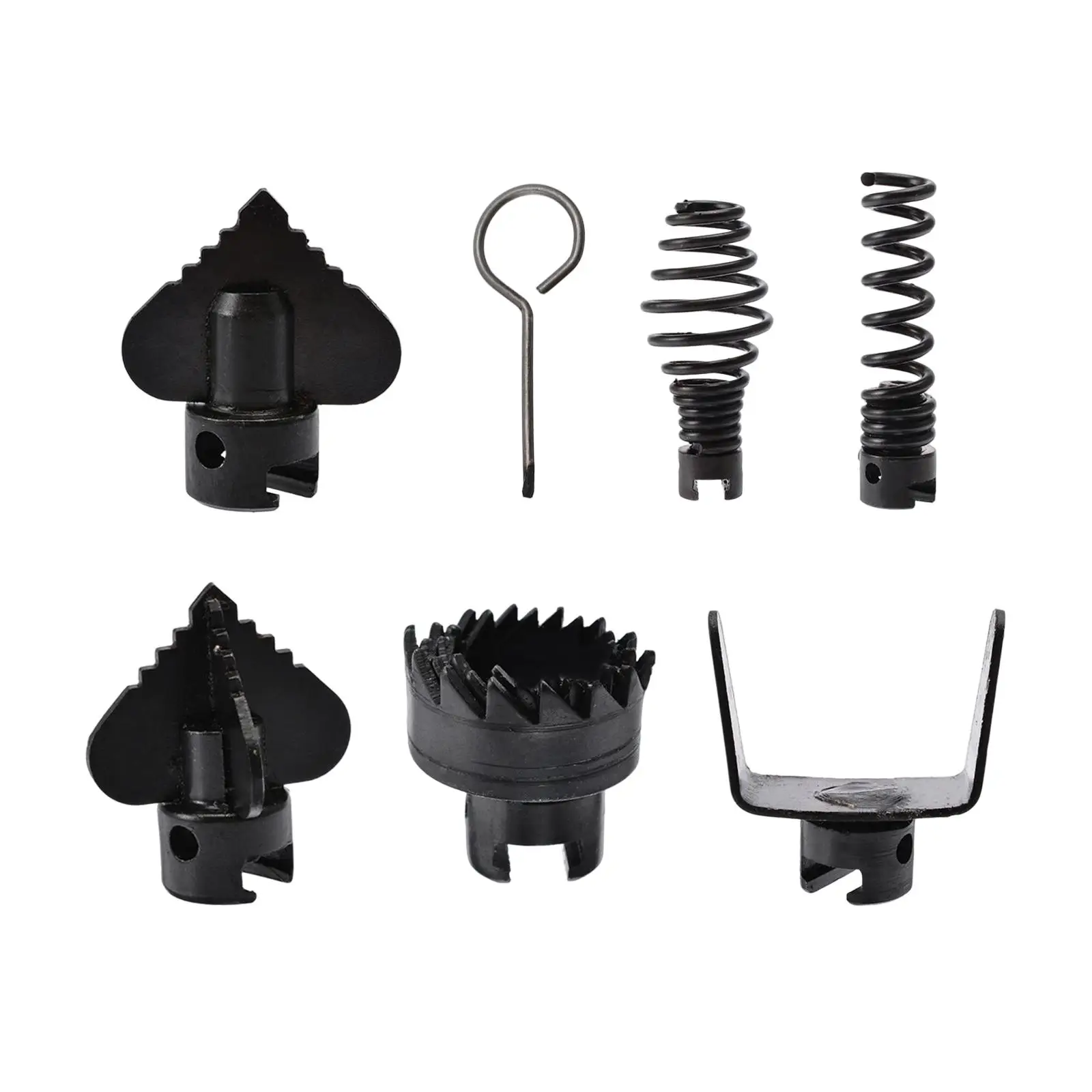 7Pcs Drain Cutter Heads Auger Adapters Sectional Kitchen Head Adapter for Shower