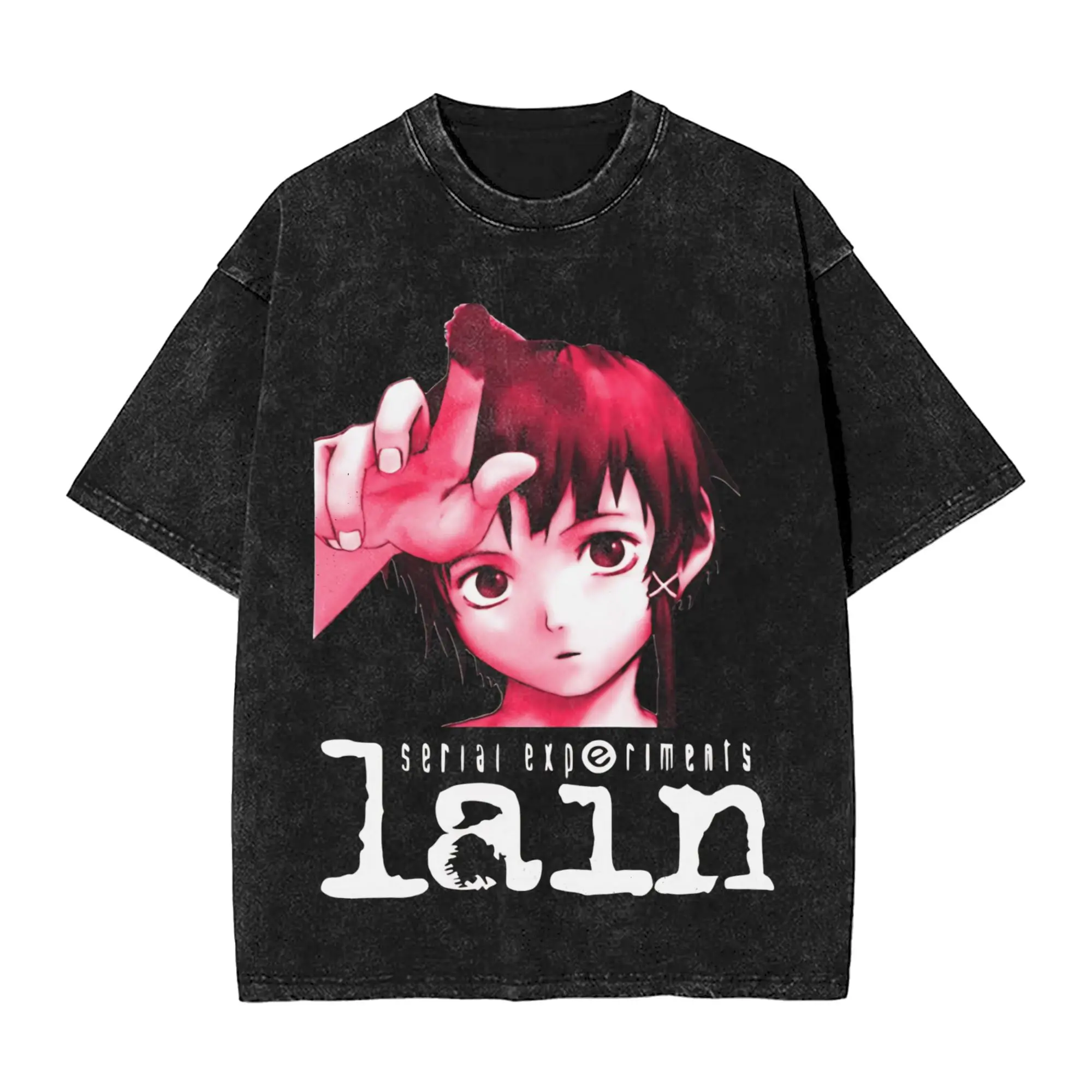 Men's Serial Experiments Lain T-Shirts  Tees Summer Classic Short Sleeve T-Shirt O Neck Hip Hop Loose Tshirt Hot Sale