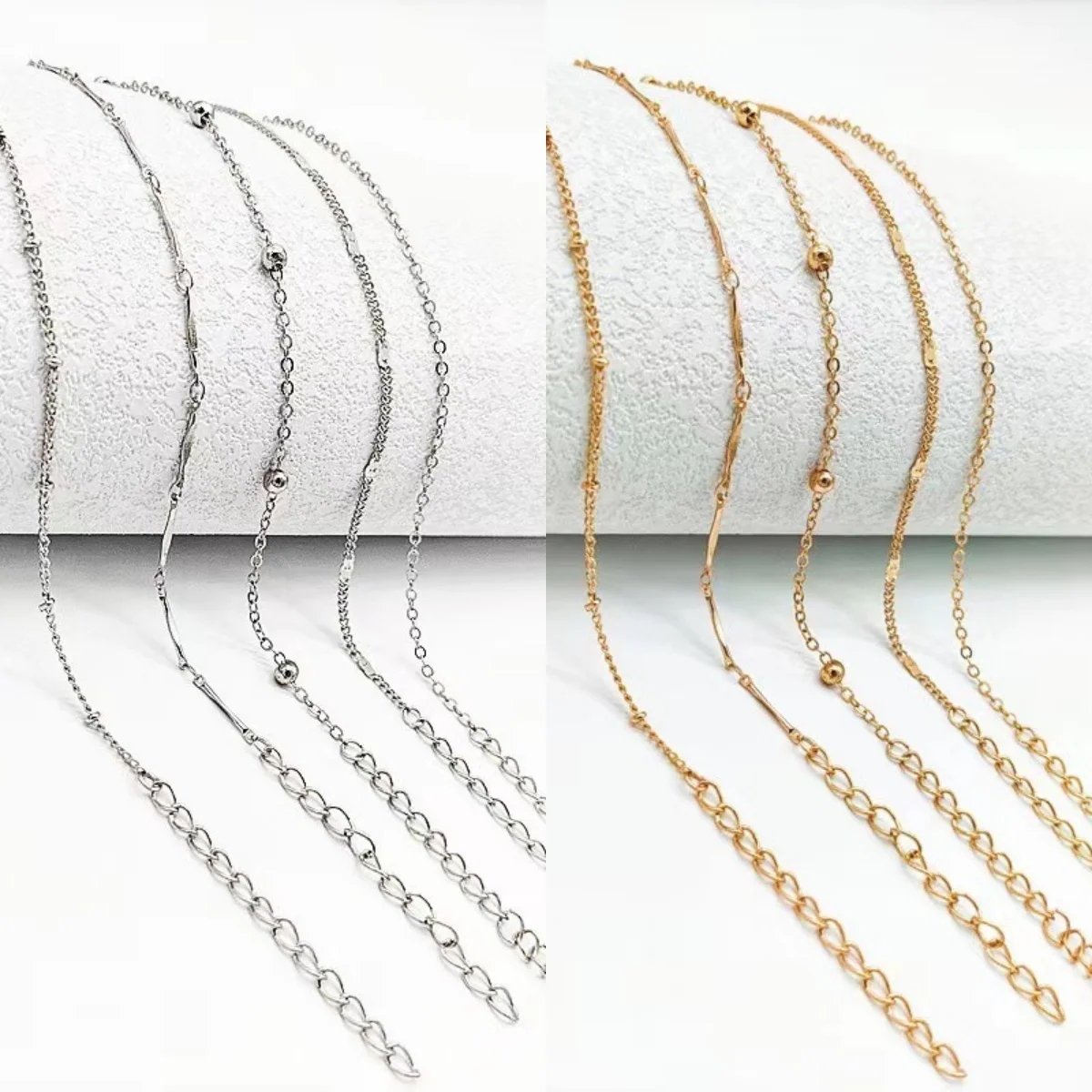 Fashion 5 Pcs /set Stainless Steel Multi-layer Anklet for Women Men Summer Beach Bracelet Accessory Jewelry Valentine's Day Gift
