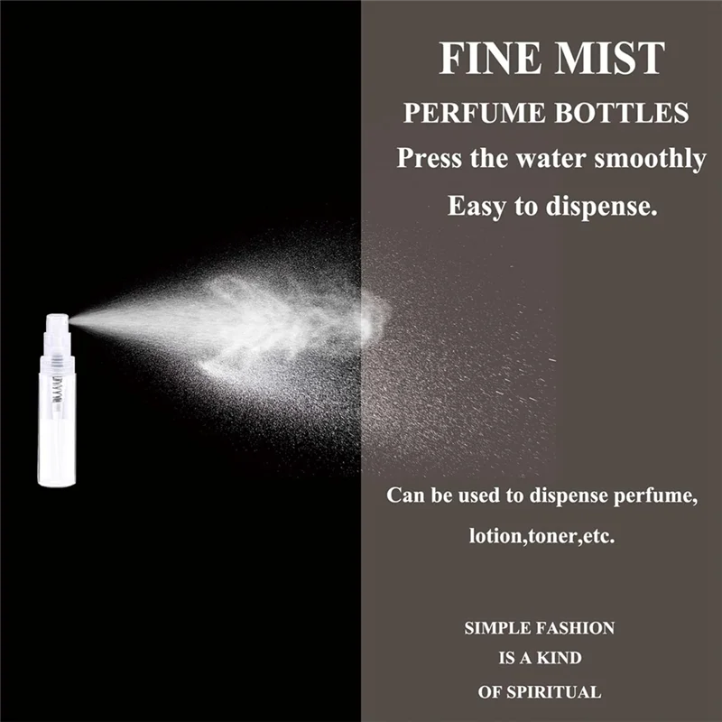 ABSE-60Pcs Mini Spray Bottle 2Ml,Refillable Plactic Spray Bottle,Perfume Mouthwash Atomizer For Cleaning Refillable Container Du