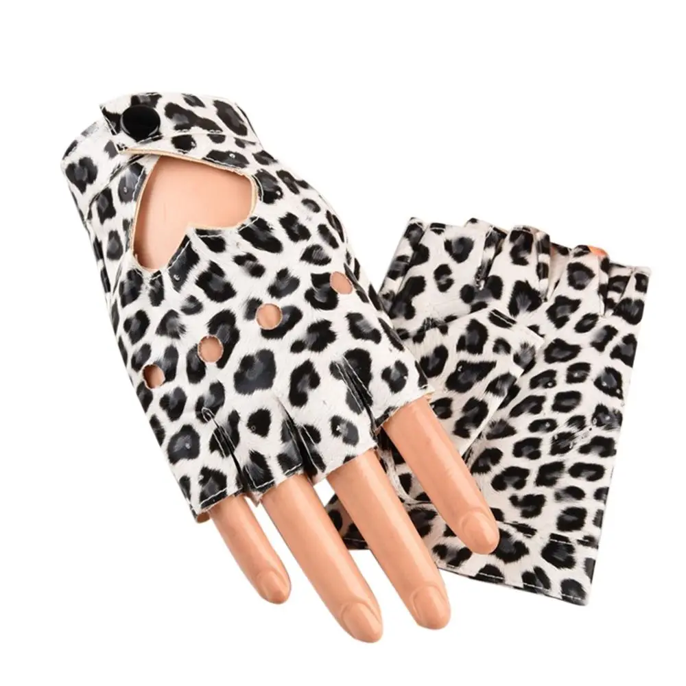 

New Fashion Dance Mittens Women Men Five Finger Gloves PU Leather Gloves Ladys Driving Dress Heart Mittens