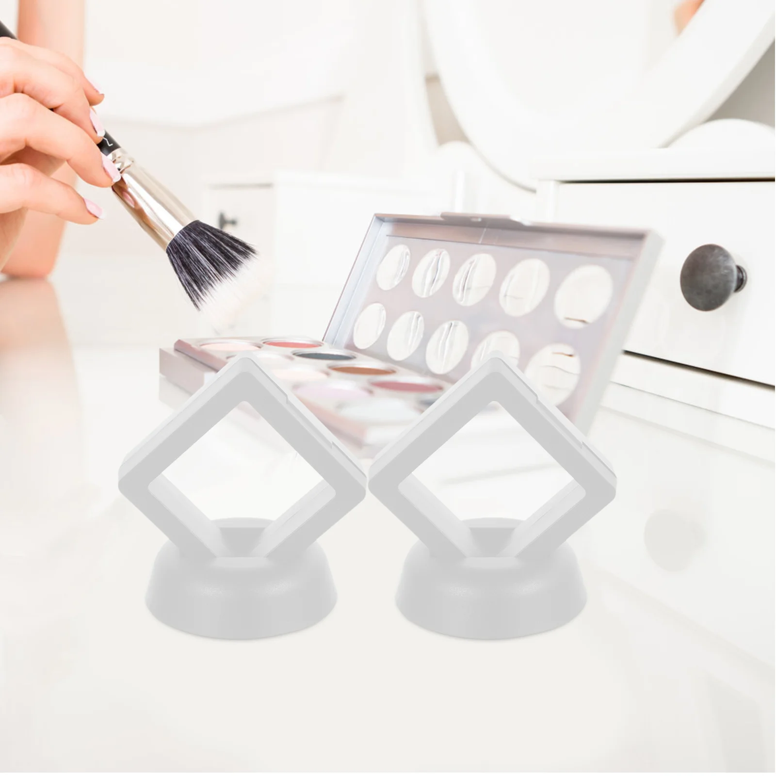 10 Set Jewelry Display Box Plastic Organizer Transparent Lid Cases Floating Holder Abs for