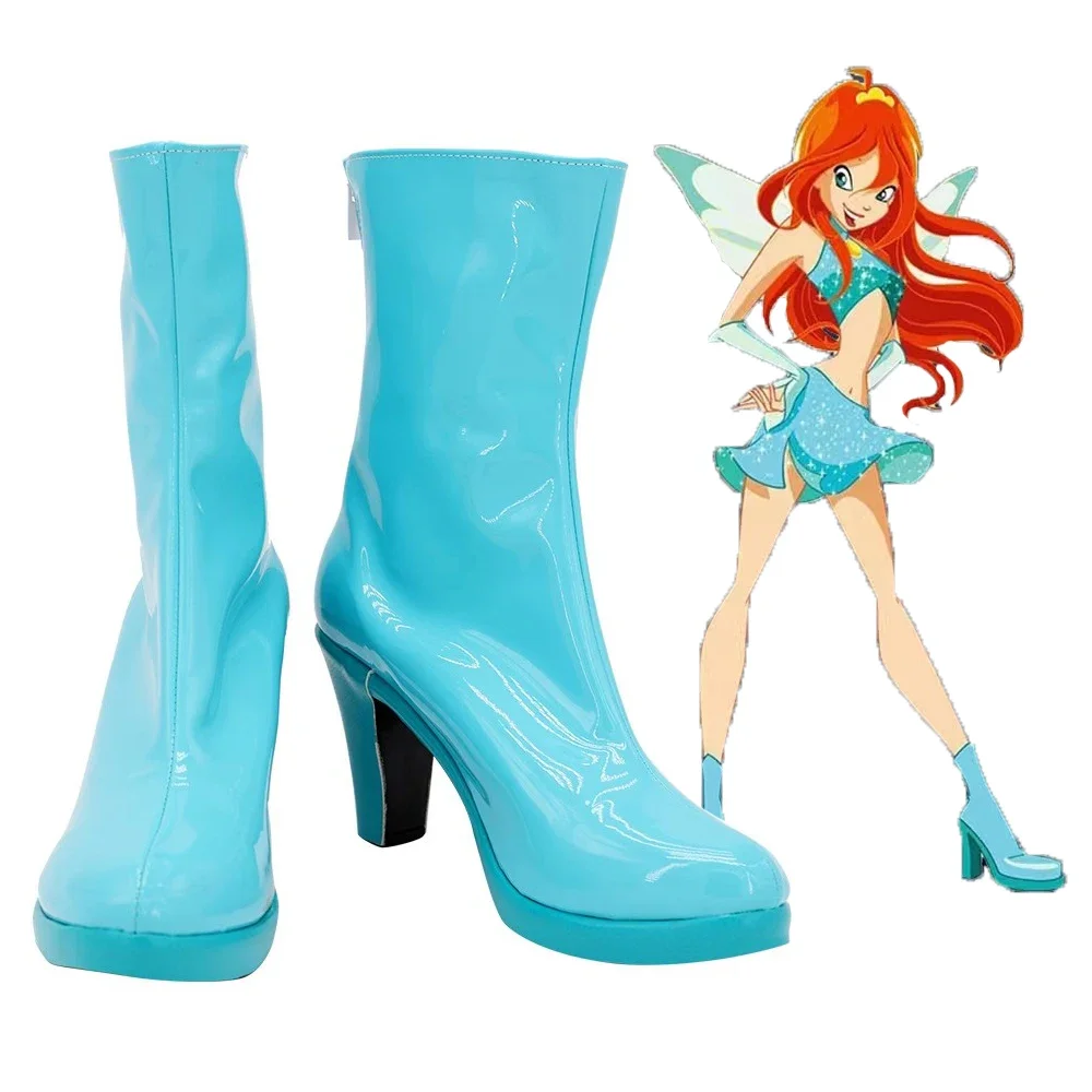 

Anime Shoes Winx Club Cosplay Bloom Boots Halloween Costume Accessories Props Made