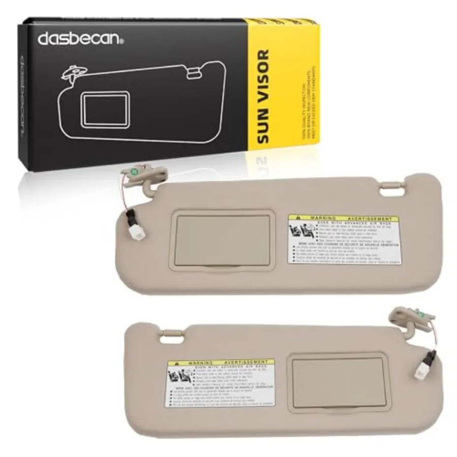 

Beige Pair Sun Visor Compatible with Hyundai Sonata 2006 2007 2008 Replaces# 852013K010QD 85202-0A750-QSQQH