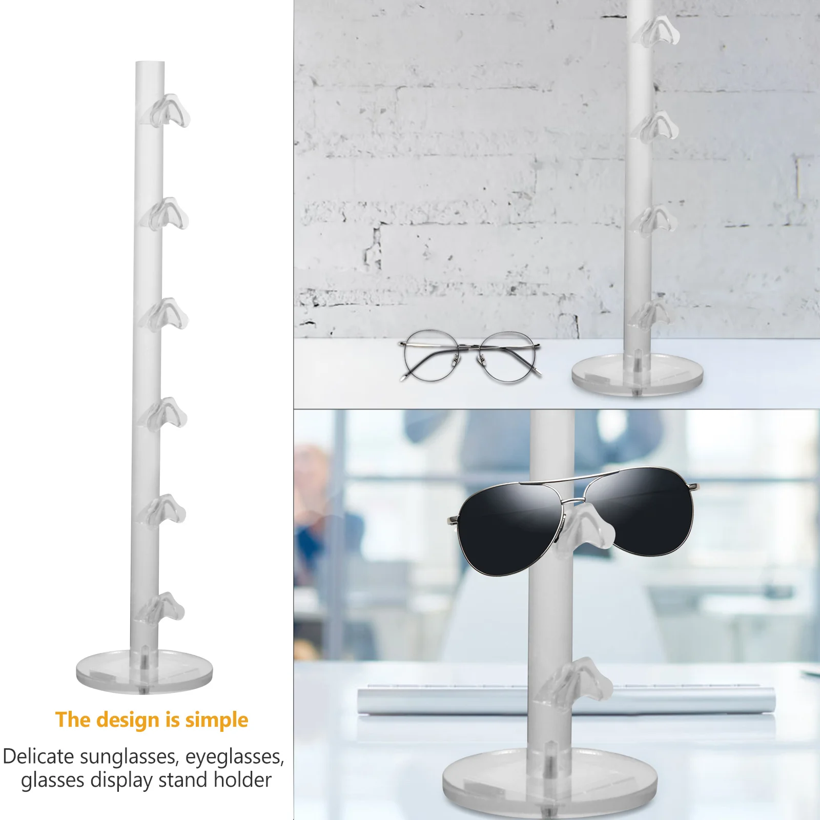 

1Pcs Eyeglasses Display Stand Transparent Acrylic Holder for Sunglasses Presbyopia Glasses Tidy Storage Rack Three Layers Style