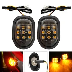 Motorcycle LED Turn Signals 12V 10mm Flush Motorcycle Turn Signal Light Indicators Lamp For Honda For Yamaha For Cafe Racer
