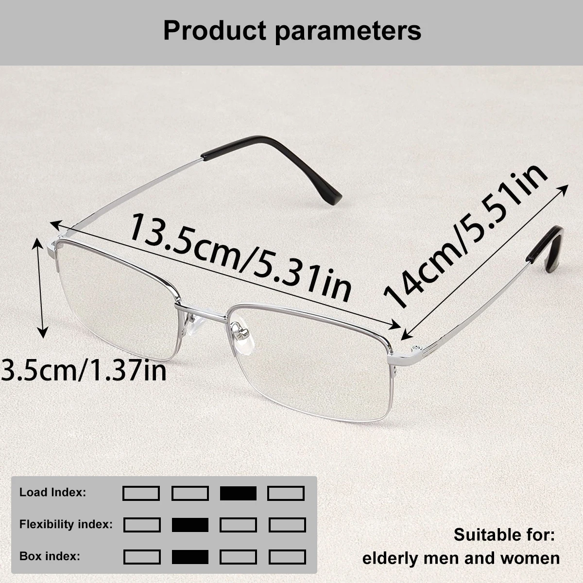 Photochrome, progressive Multifokal-Lesebrille mit halbmetallischem Rahmen, leicht für angenehmen Tragekomfort, Unisex-Design. – Detail 3