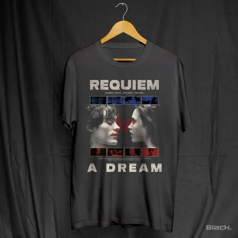 Requiem for a dream shirt, jared leto, jennifer connelly, cult film tshirt, unisex shirt, retro cinema, classic movies, film lov