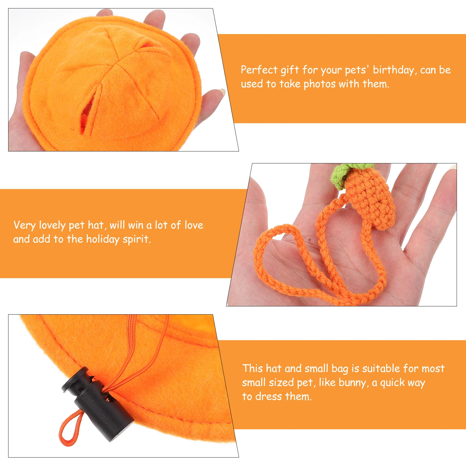 

1 Set Lovely Decorative Carrot Cross-Dressing Hats Bright Color Durable Environmental Protection Material Small Bunny Cosplay