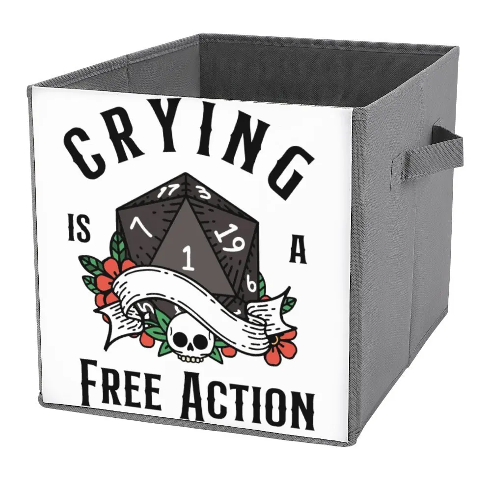 Storage Bins DND RPG Funny Critical Failure  Crying Is A G Dust Proof Novelty Folding Storage Box Durable Can Be Folded Staying