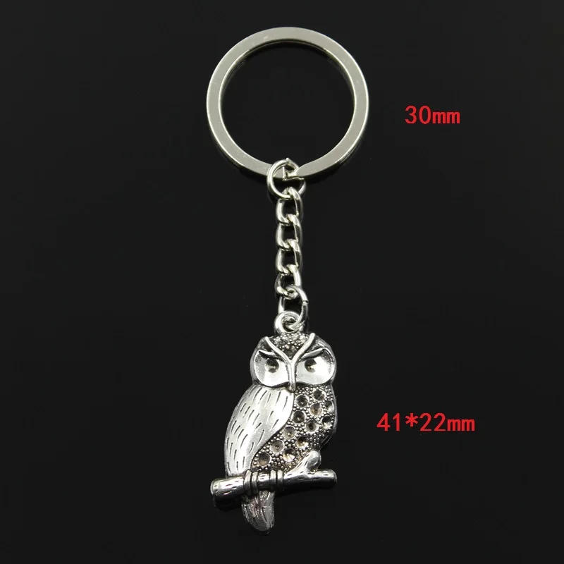 Nowe mody brelok 41x22mm sowa wisiorki DIY mężczyzn biżuteria brelok do kluczyków do samochodu uchwyt pierścieniowy pamiątka na prezent — zdjęcie 3