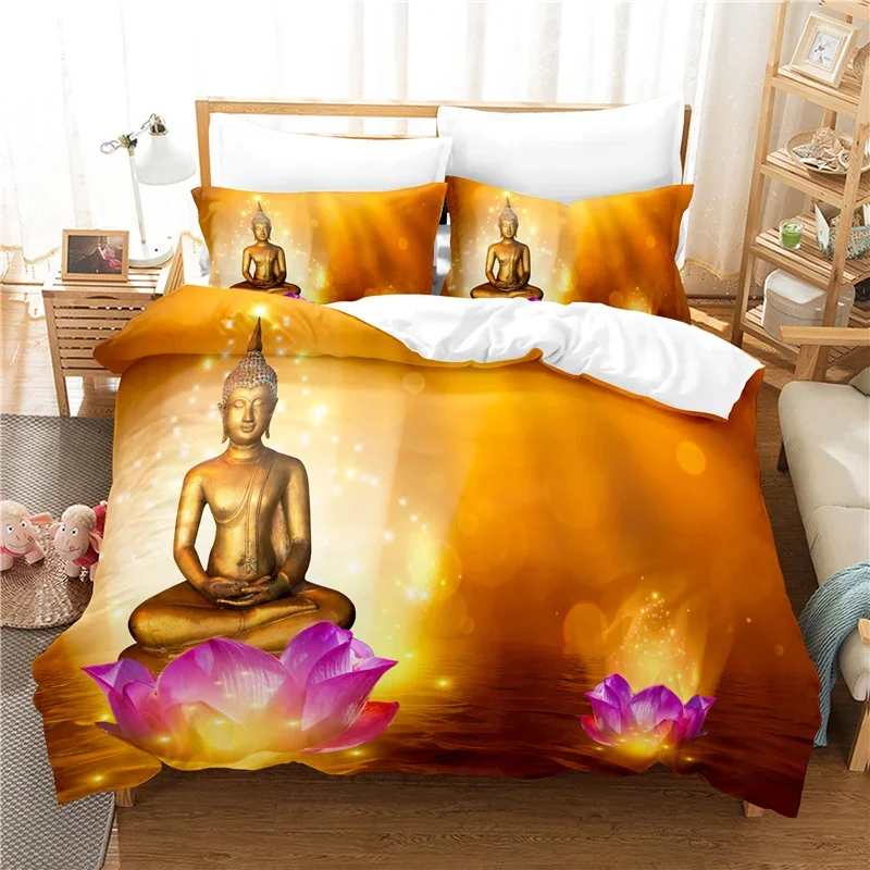 Buddha Statue Bedding Set Duvet Cover Set 3d Bedding Digital Printing Bed Linen Queen King Full Size Bedding Set Fashion Design