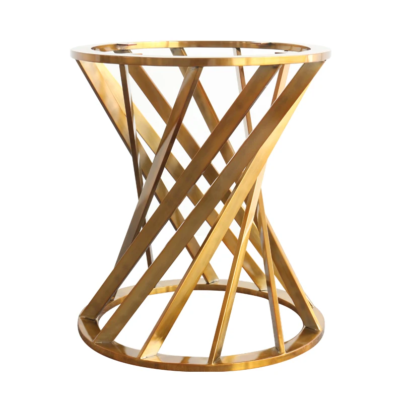 Modern Gold Metal Round Shape Tea Table Legs Stainless Steel Coffee Table Base for Living Room Hotel Hospital or Outdoor Use