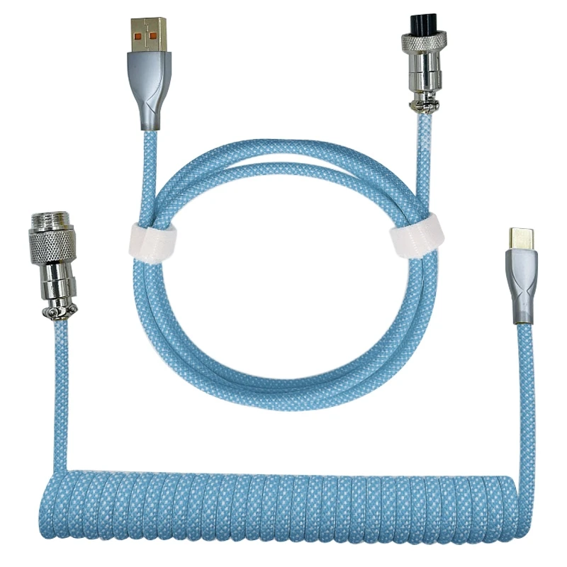 Type-C To USB Data Cable Mechanical Keyboard Coiled Cable Airline Cable Gaming Keyboard Cable Spring Cable