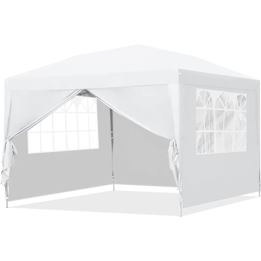 

10x10ft Pop-up Paint Tent, Canopy Tent, Instant Shelter Portable Outdoor Canopies with 4 Removable Side Walls, (White)…