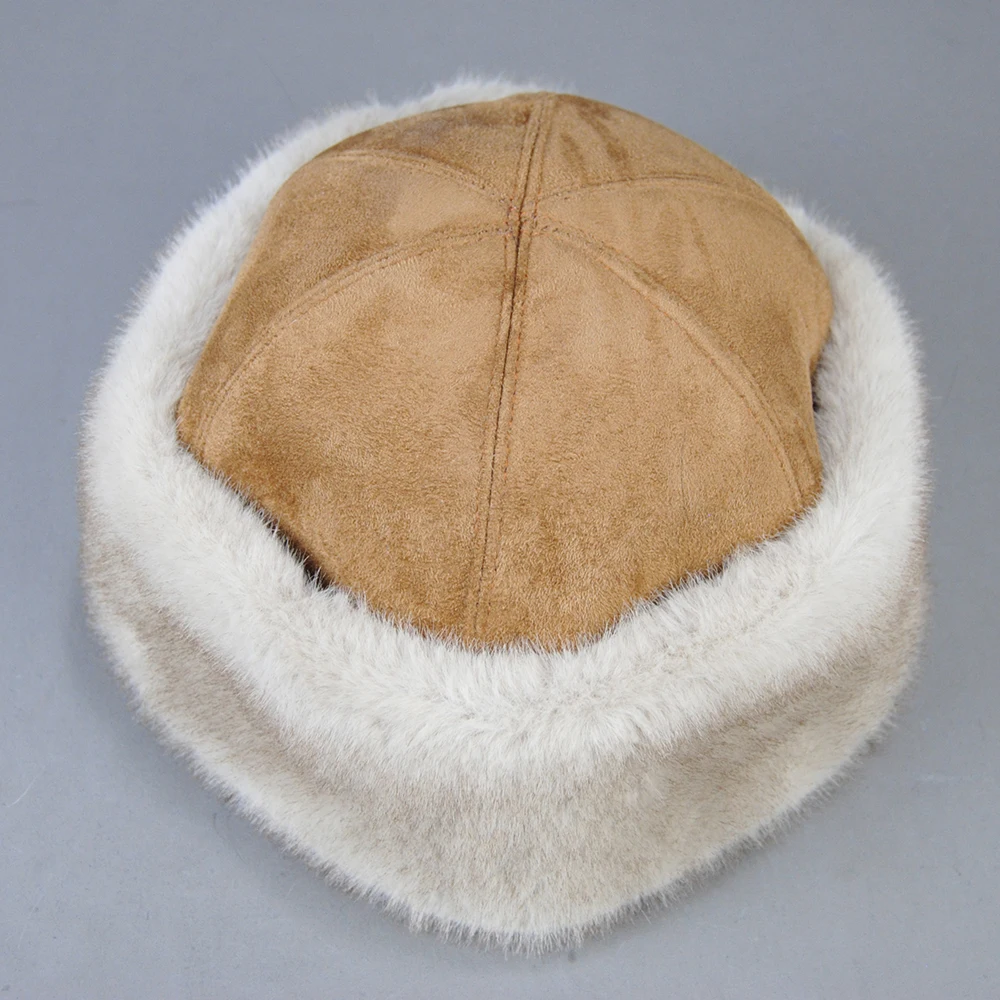 Ushanka Hat New False Brand Caps False Mink Fur Hats For Women Warm Russian Winter Hat For Women Luxurious False Mink Fur Cap